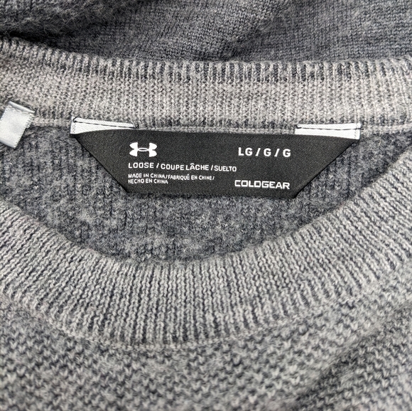 Under Armour Coldgear Merino Wool Sweater Gray Grey Men's Size Large - Picture 6 of 6